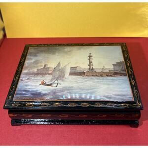 Fedoskino Lacquer Box Ocean Scene
